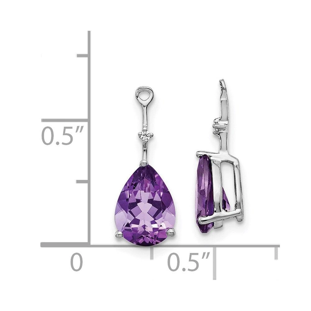 14K White Gold Diamond & Amethyst Earrings