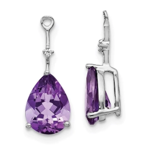 14K White Gold Diamond & Amethyst Earrings