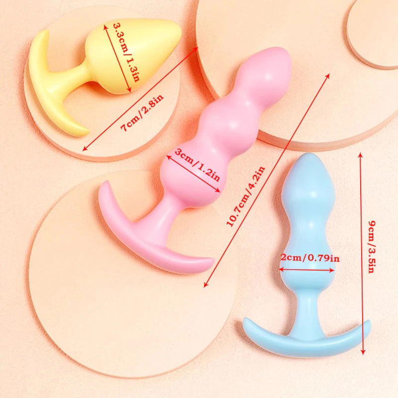 3 PCS Set Soft Silicone Anal Plug