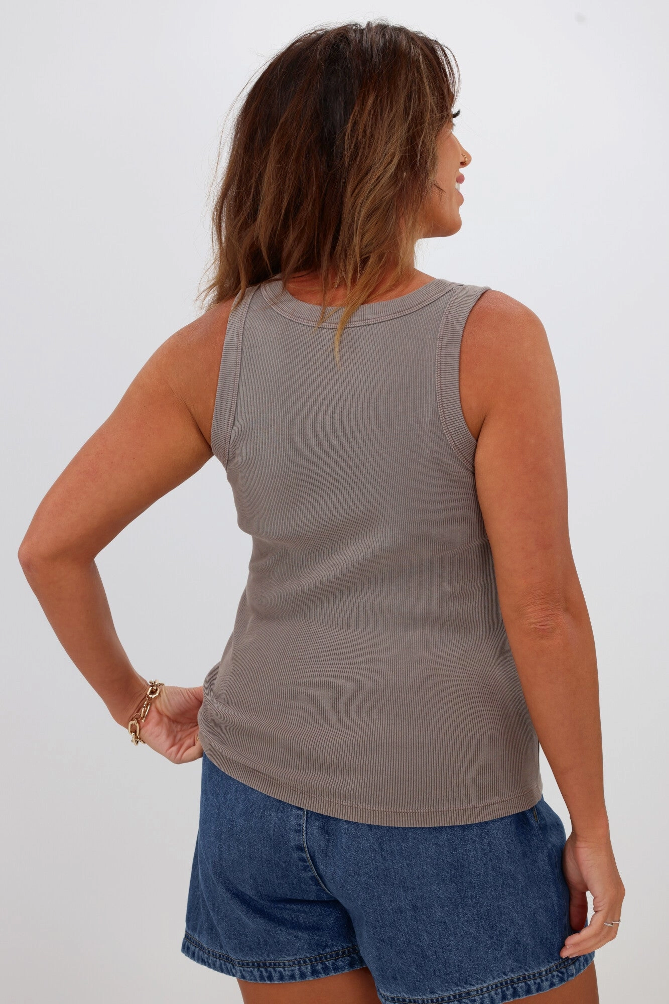 AS Colour Organic Rib Tank Faded Grey