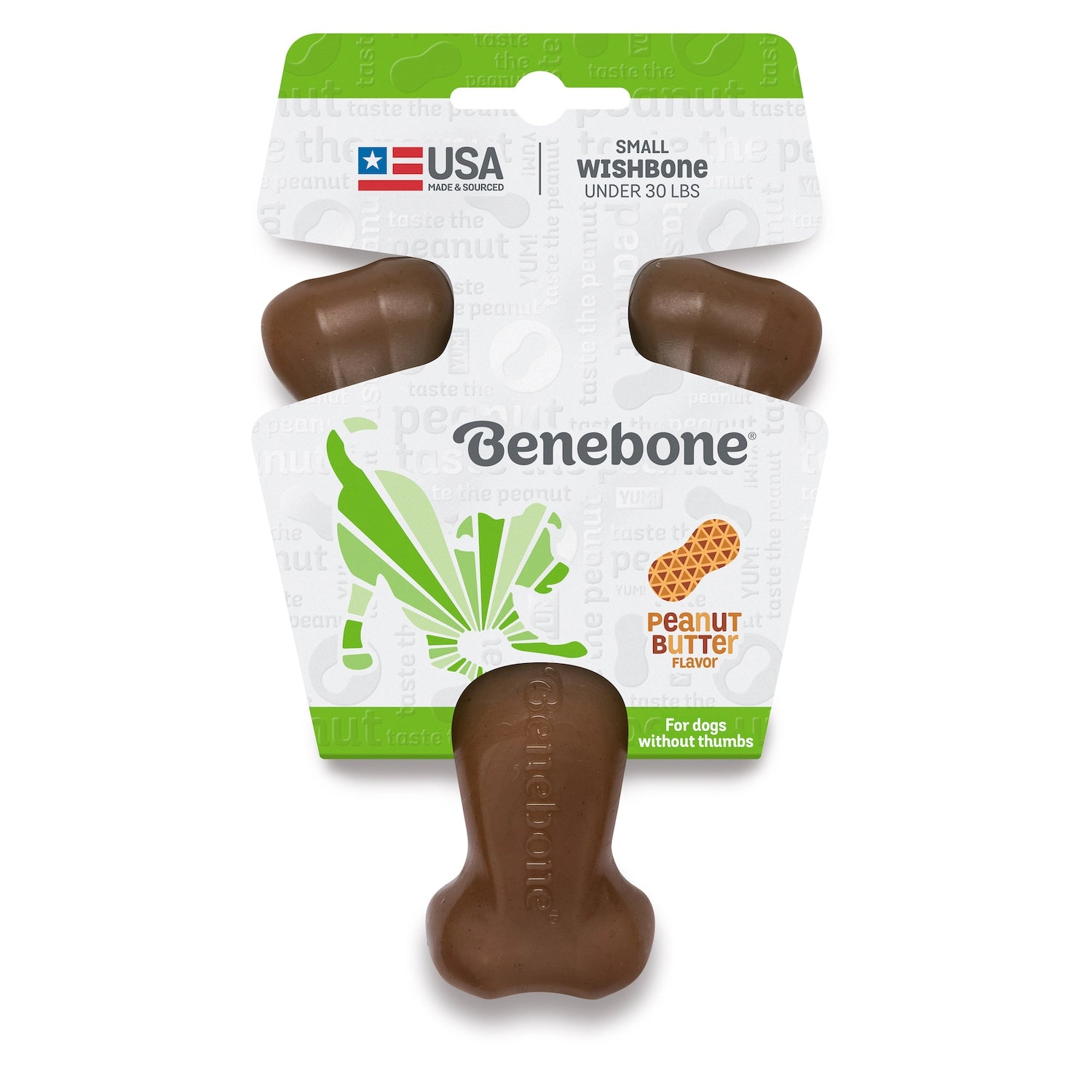 Benebone Wishbone  Durable Dog Chew Toy, Real Peanuts