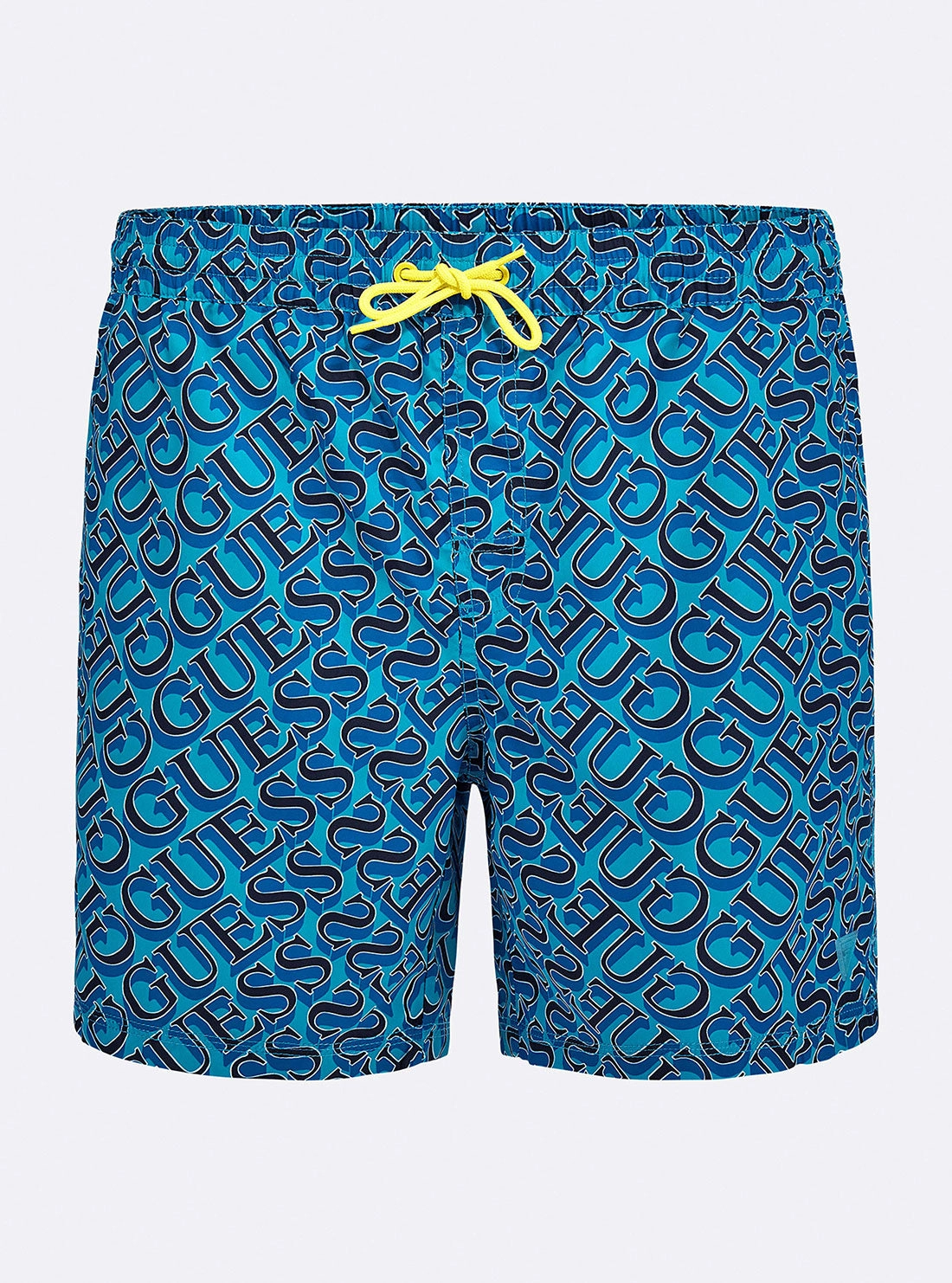 Blue Logo Nylon Woven Swim Trunks