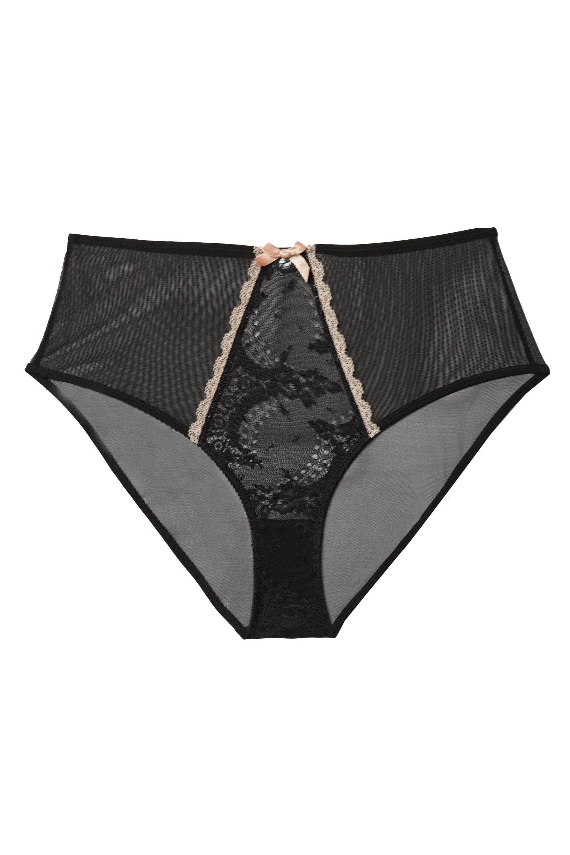 Caresse Black Lace High Waist Brief
