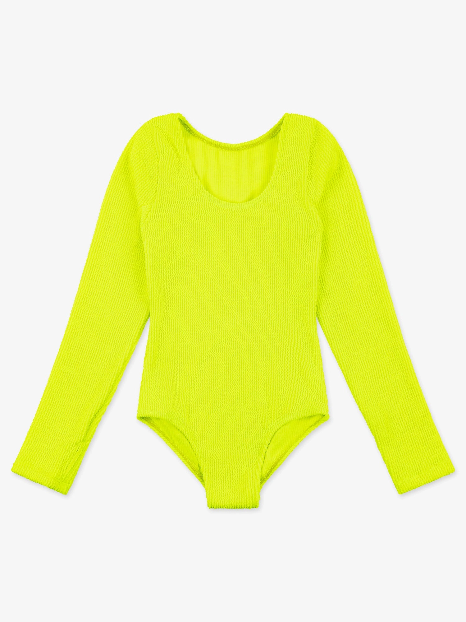 Crinkle Long Sleeve One Piece Swimsuit