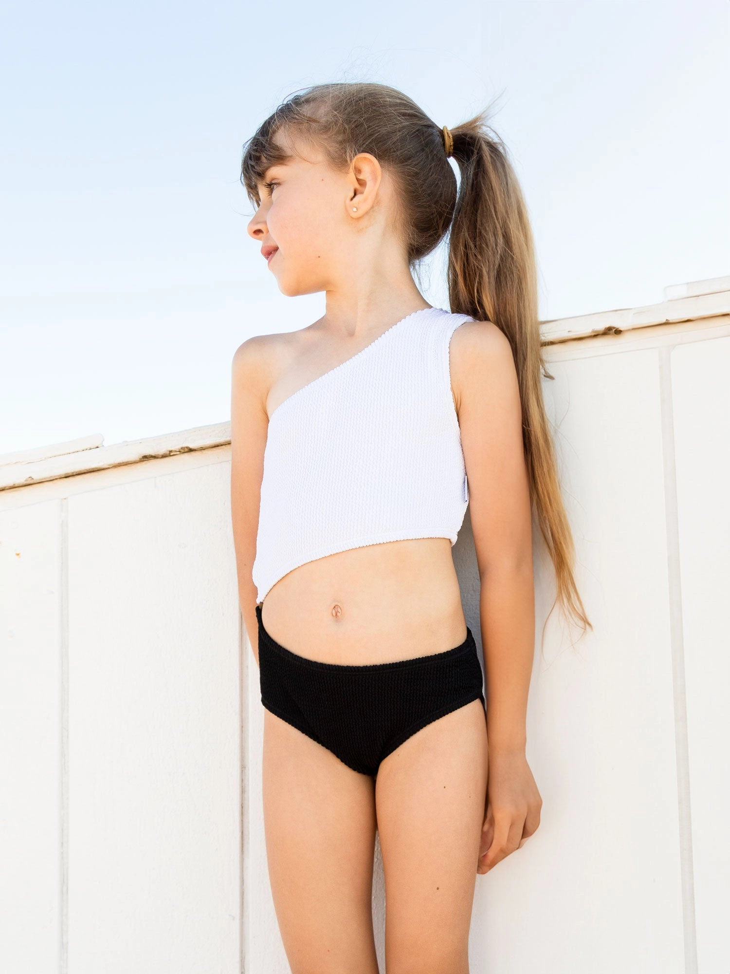Dina Crinkle Side Cutout One Piece Swimsuit