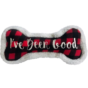 Huxley & Kent I've Been Good Bone Red & Black Dog Toy