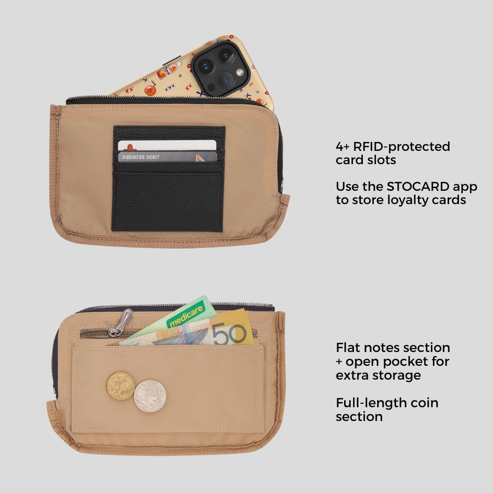 Leather Phone Wallet Pouch -- Sage