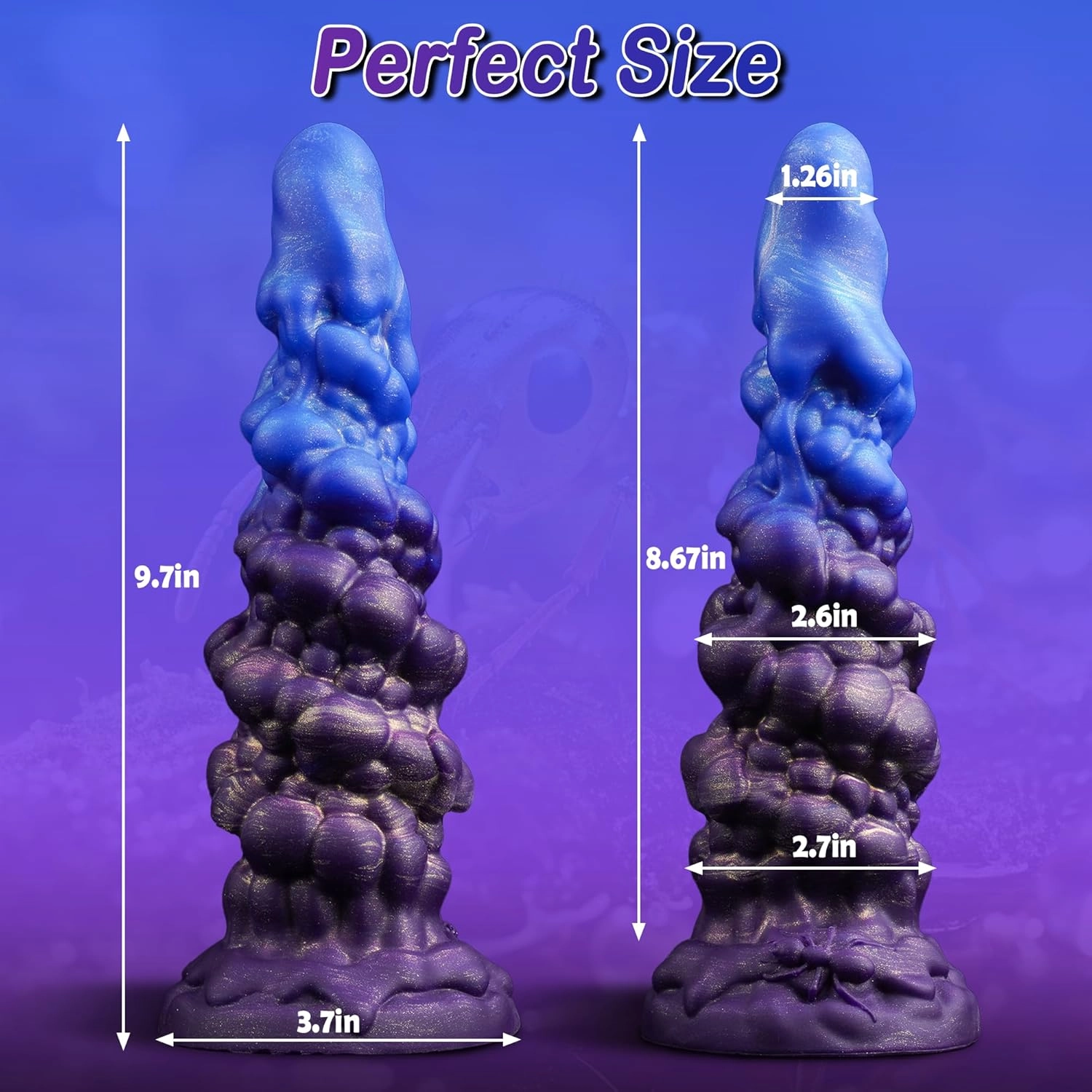 Linda 9.7 Ribbed Dildo Monster Dildo -Laphwing