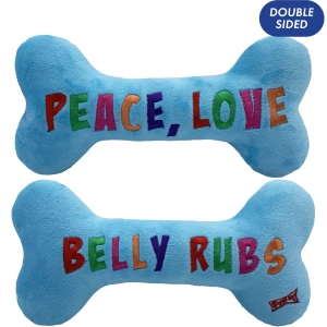 Lulubelles Holiday Power Plush Peace, Love Dog Toys