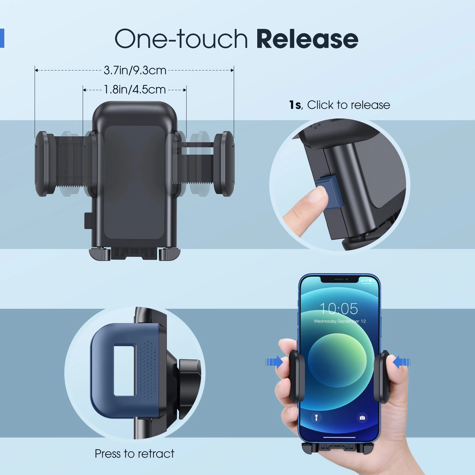 Mpow 032FB Dashboard Car Phone Holder Mount
