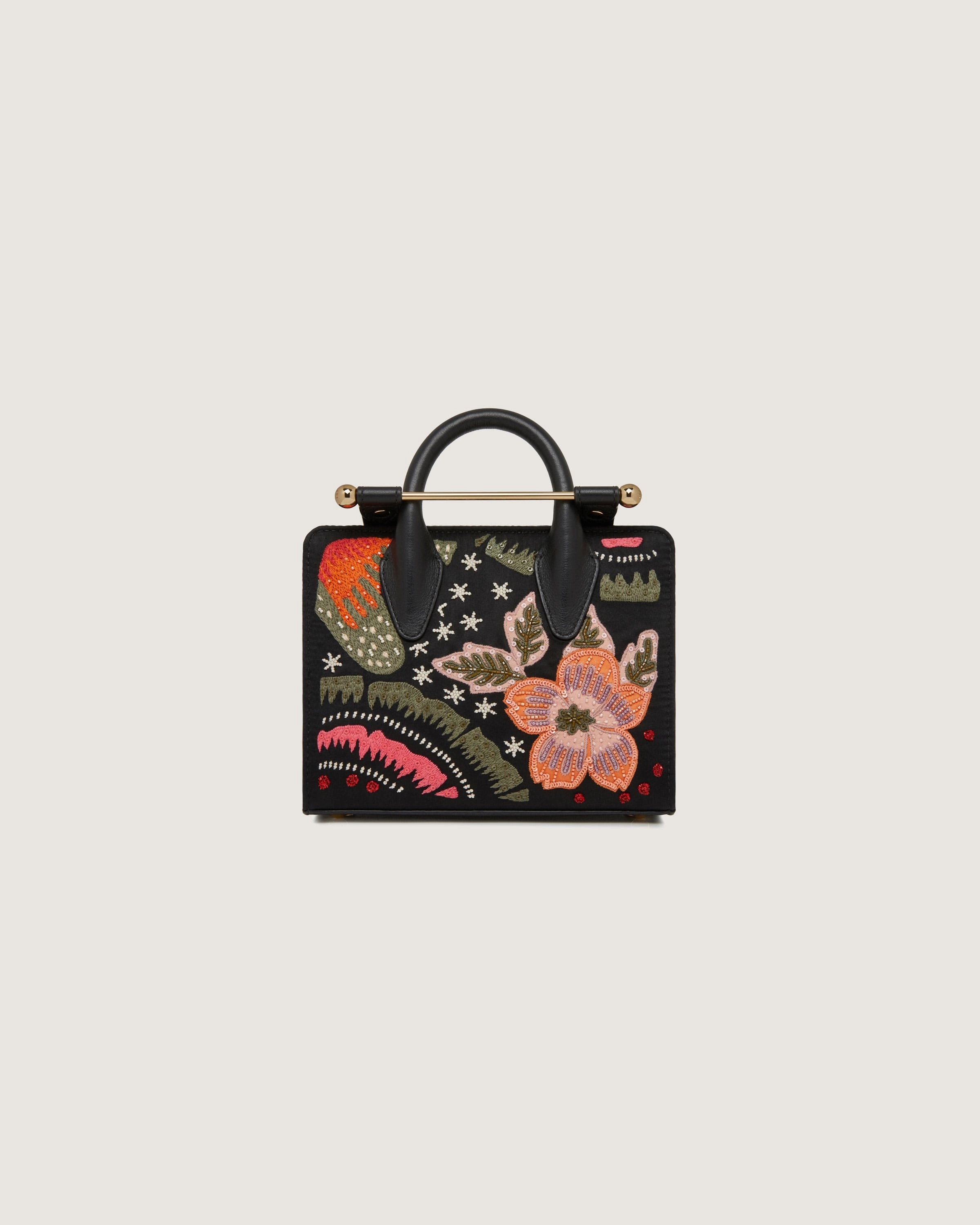 Nano Tote - Black Beaded/Embroidered Satin