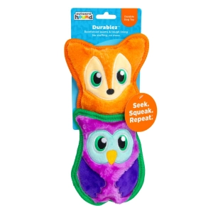 Outward Hound Durablez Owl/Fox 2/PK Dog Toys XS