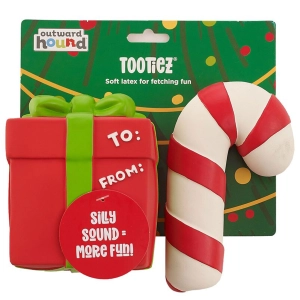 Outward Hound Tootiez Gift/Candy Cane Red Dog Toys