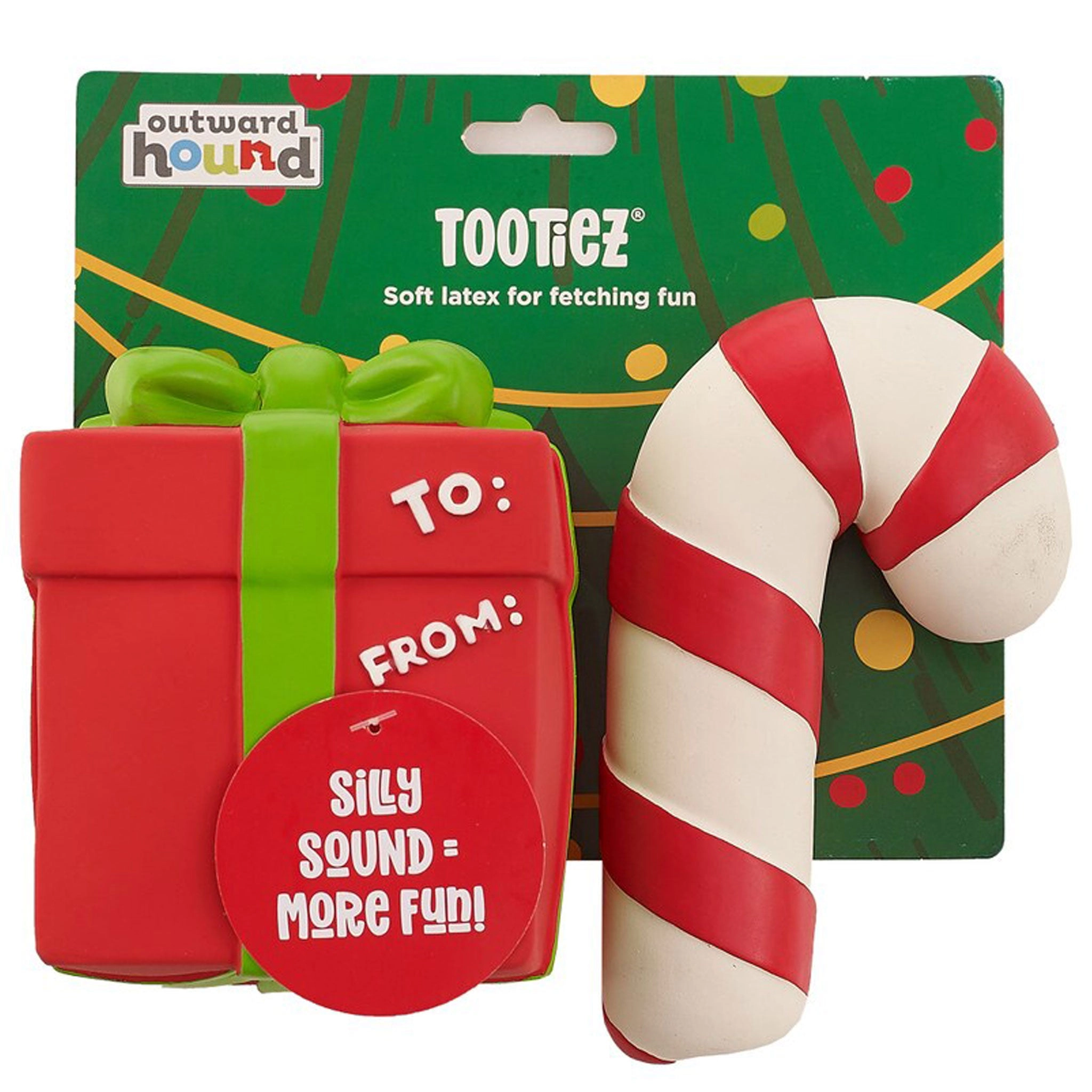 Outward Hound Tootiez Gift/Candy Cane Red Dog Toys