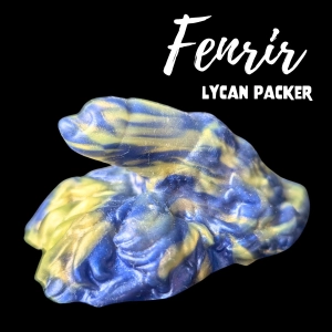 Premade Small Fenrir, Lycan Packer - Marble Kreature Blue and Brilliant Yellow - Classic Firmness