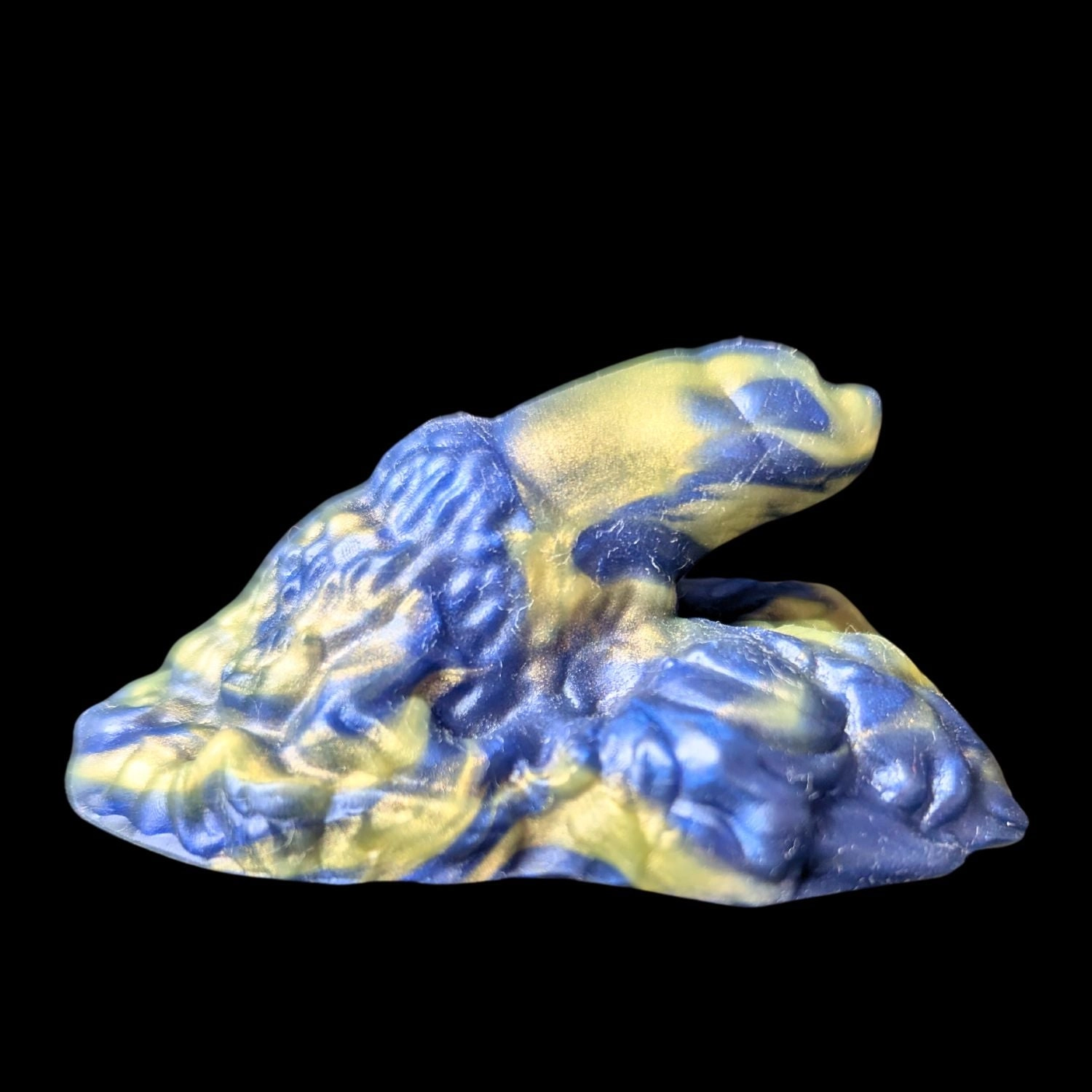 Premade Small Fenrir, Lycan Packer - Marble Kreature Blue and Brilliant Yellow - Classic Firmness