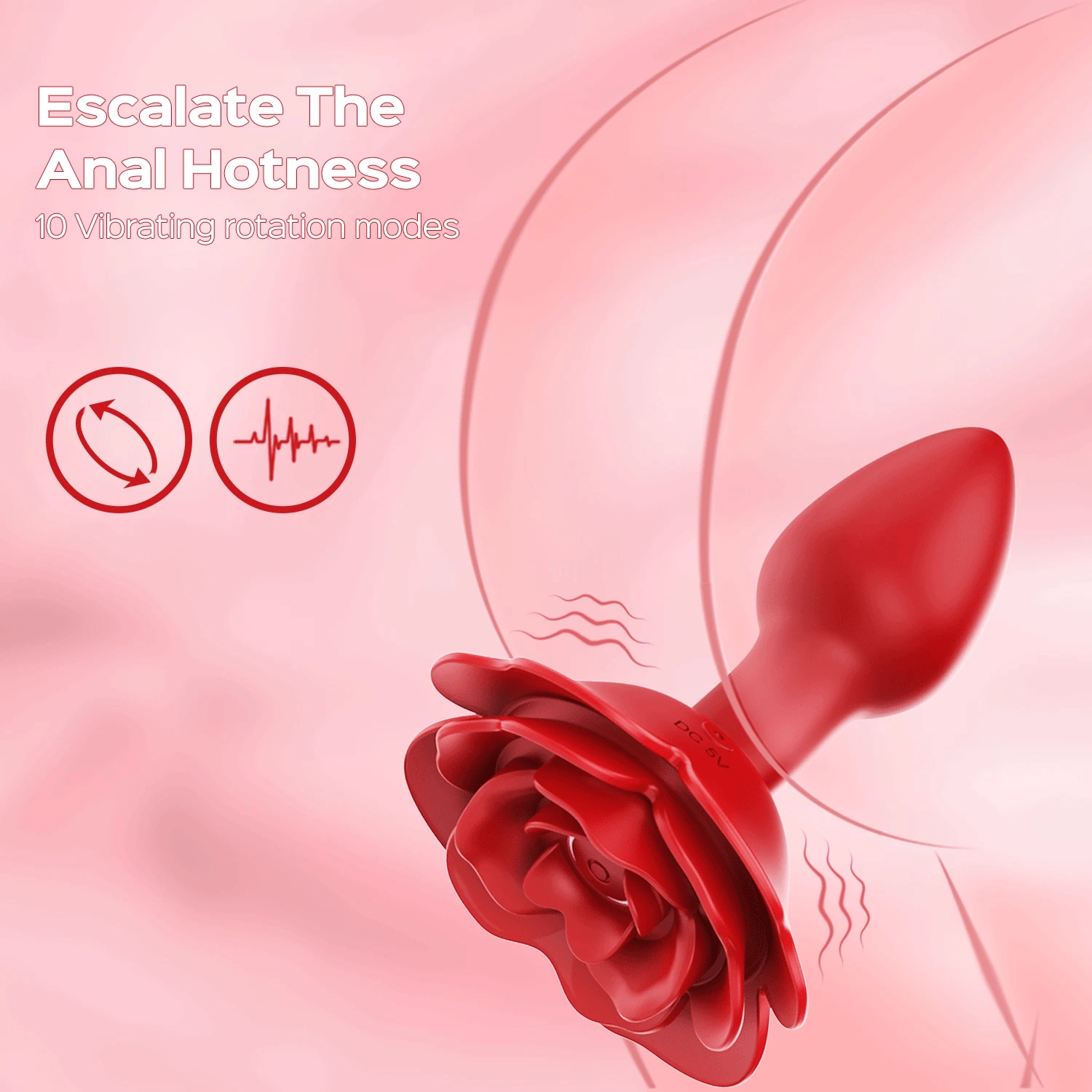 Roslyn - Remote Control Rose Rotating & Vibrating Butt Plug