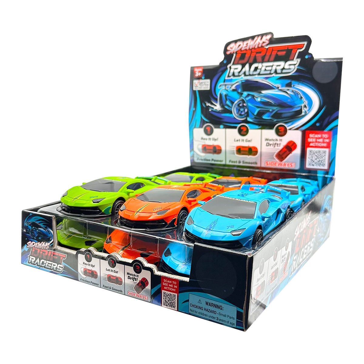Sideways Drift Racers - 12 Pieces Per Retail Ready Display 25301