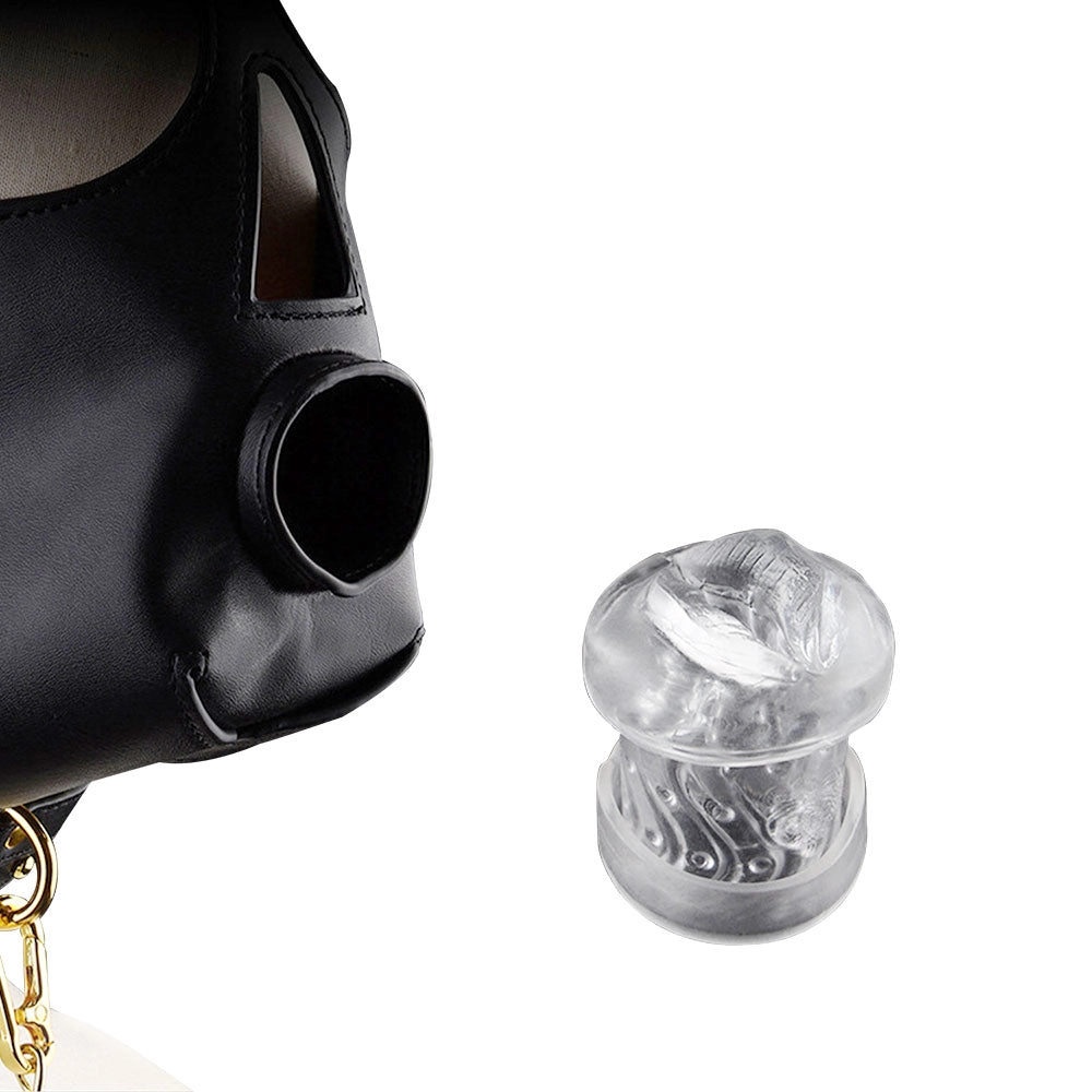 SM Leather Mask Head with Gag Conditioning Slave  Deep  Throat Perverted Bondage Chain Sex Toys