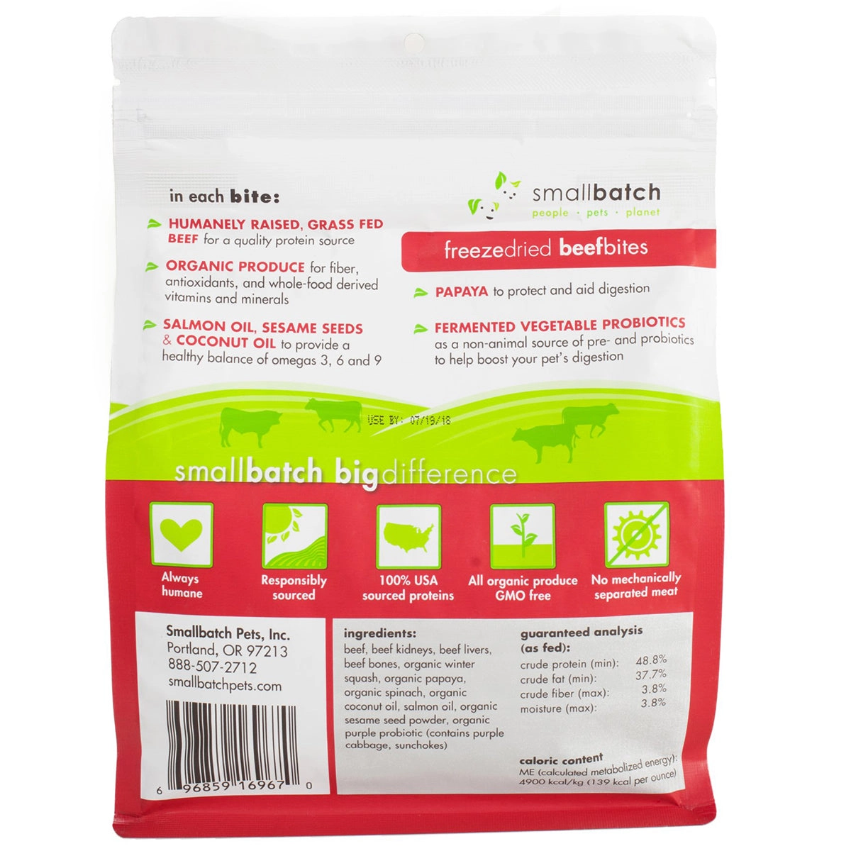 SmallBatch Freeze-Dried Beef Bites Dog & Cat Treats - 7oz