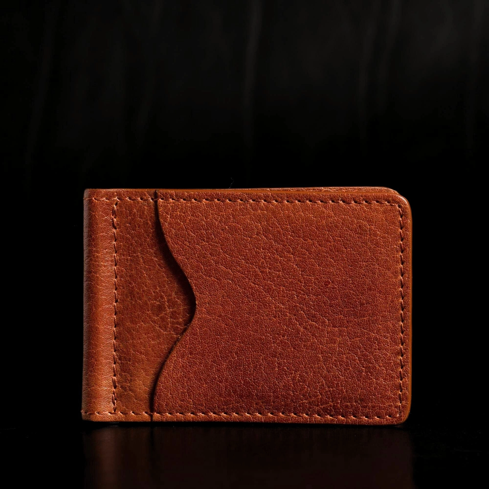 The Pinnacle Wallet - Brown Slim Money Clip Pebble Grain Leather Wallet