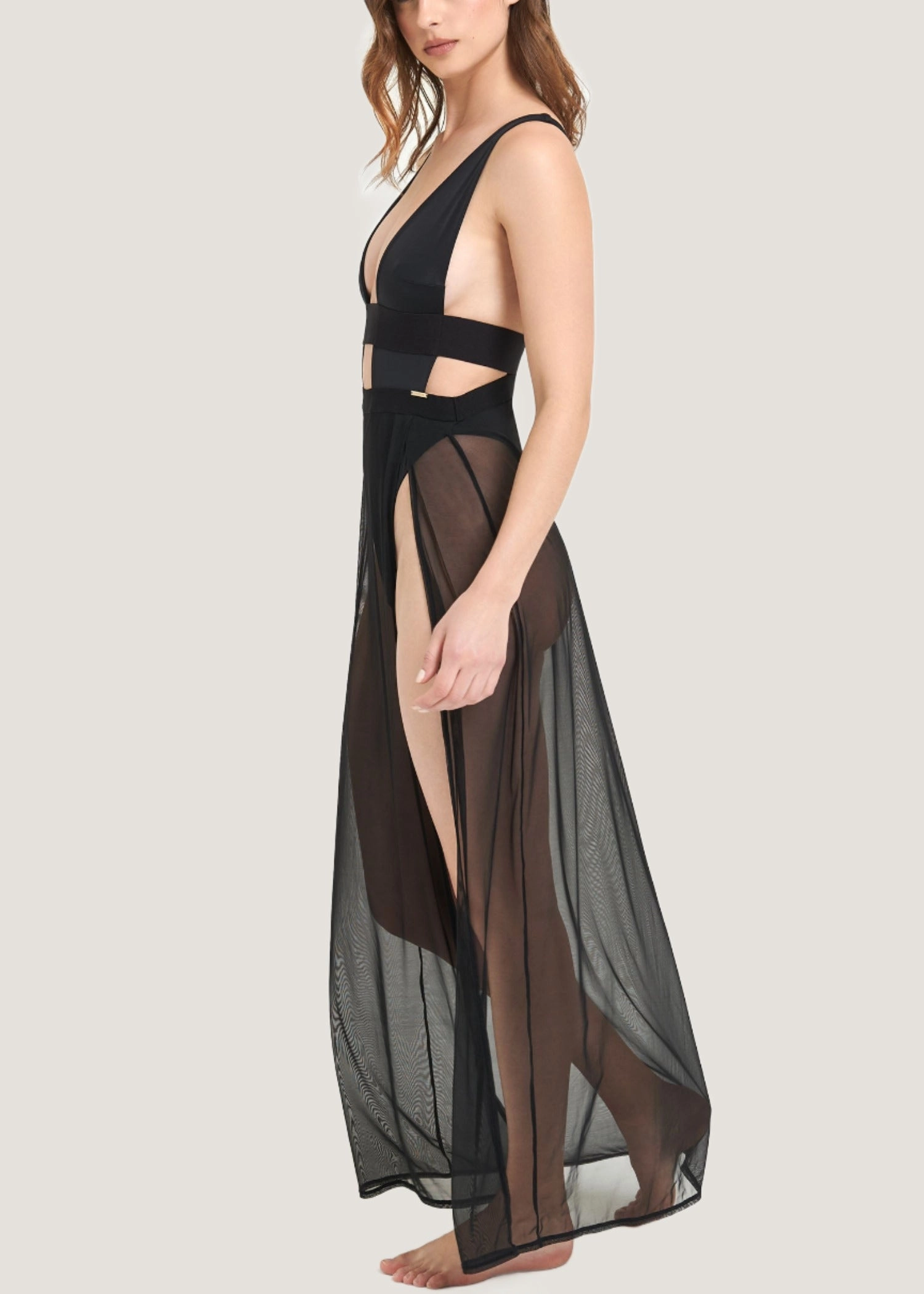 Topaz Long Chemise (Black)