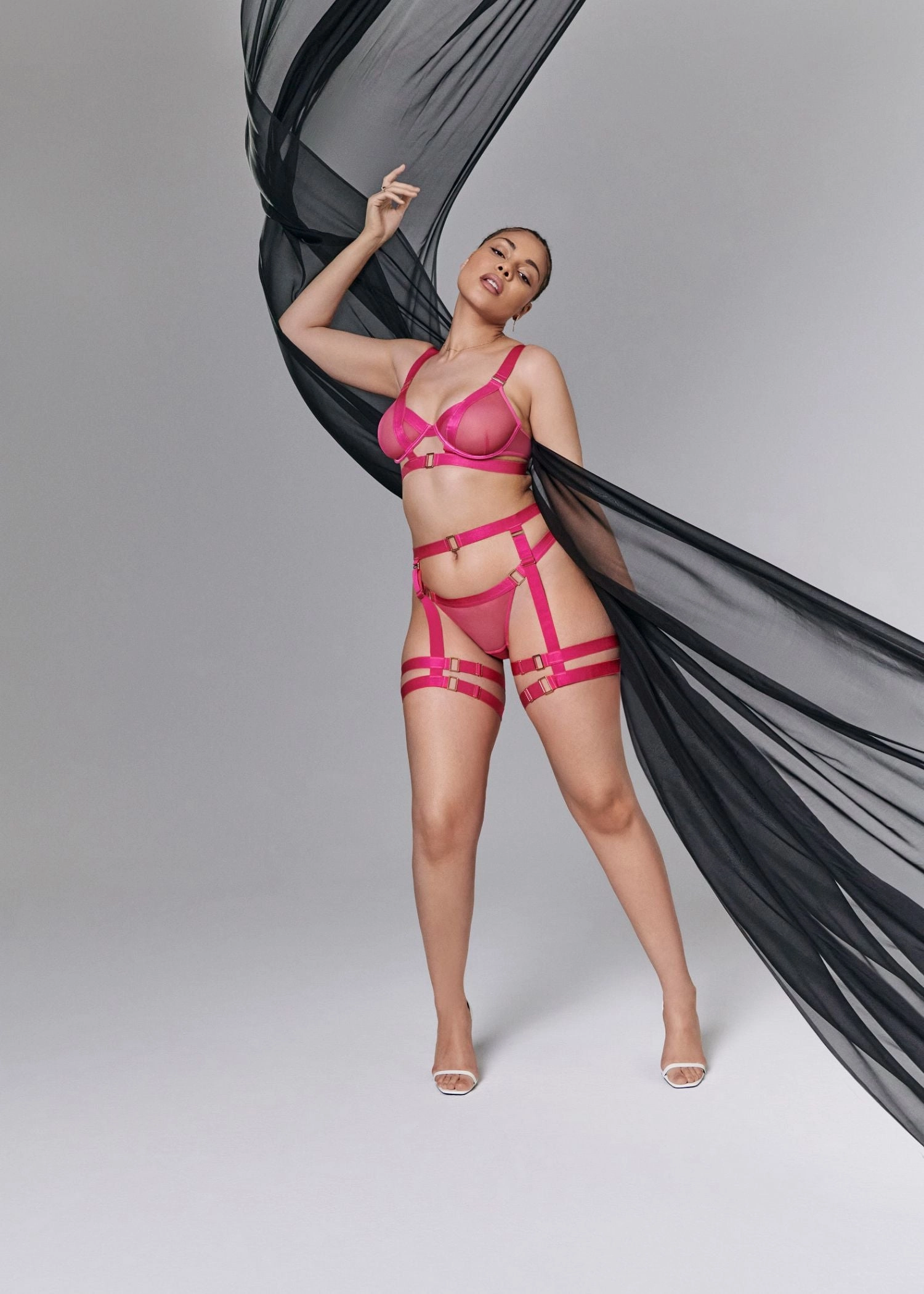 Trinity Thigh Harness (Fuchsia Pink)