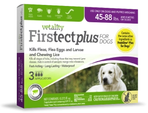 Vetality Firstect Plus Monthly Topical Flea and Tick Treatment for Large Dogs