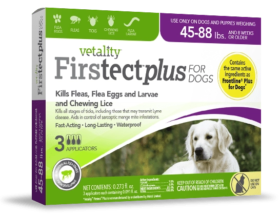 Vetality Firstect Plus Monthly Topical Flea and Tick Treatment for Large Dogs