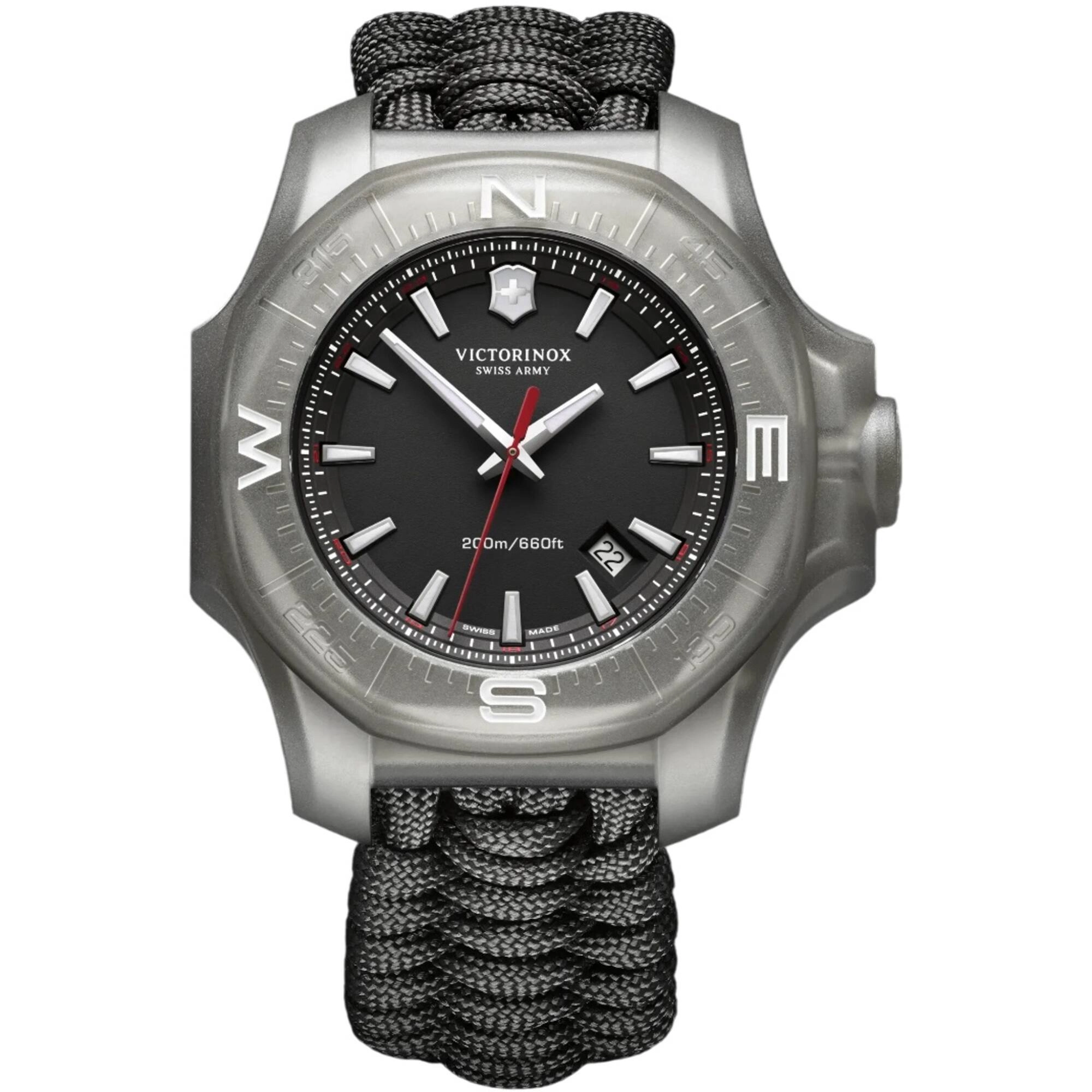 Victorinox Swiss Army Men's Watch - I.N.O.X. Quartz Black Dial Strap Dive | 241726