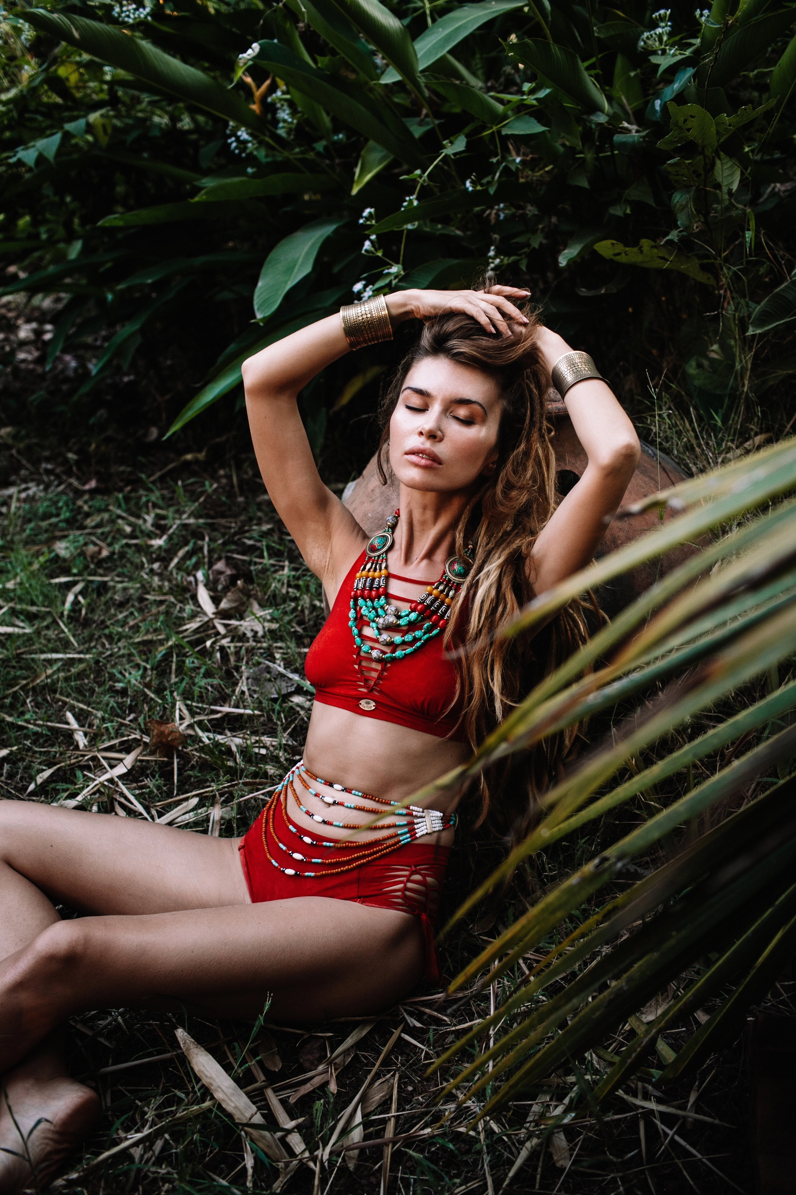 Wholesale - Orange High Waisted Bikini Set For Women "NELLY"