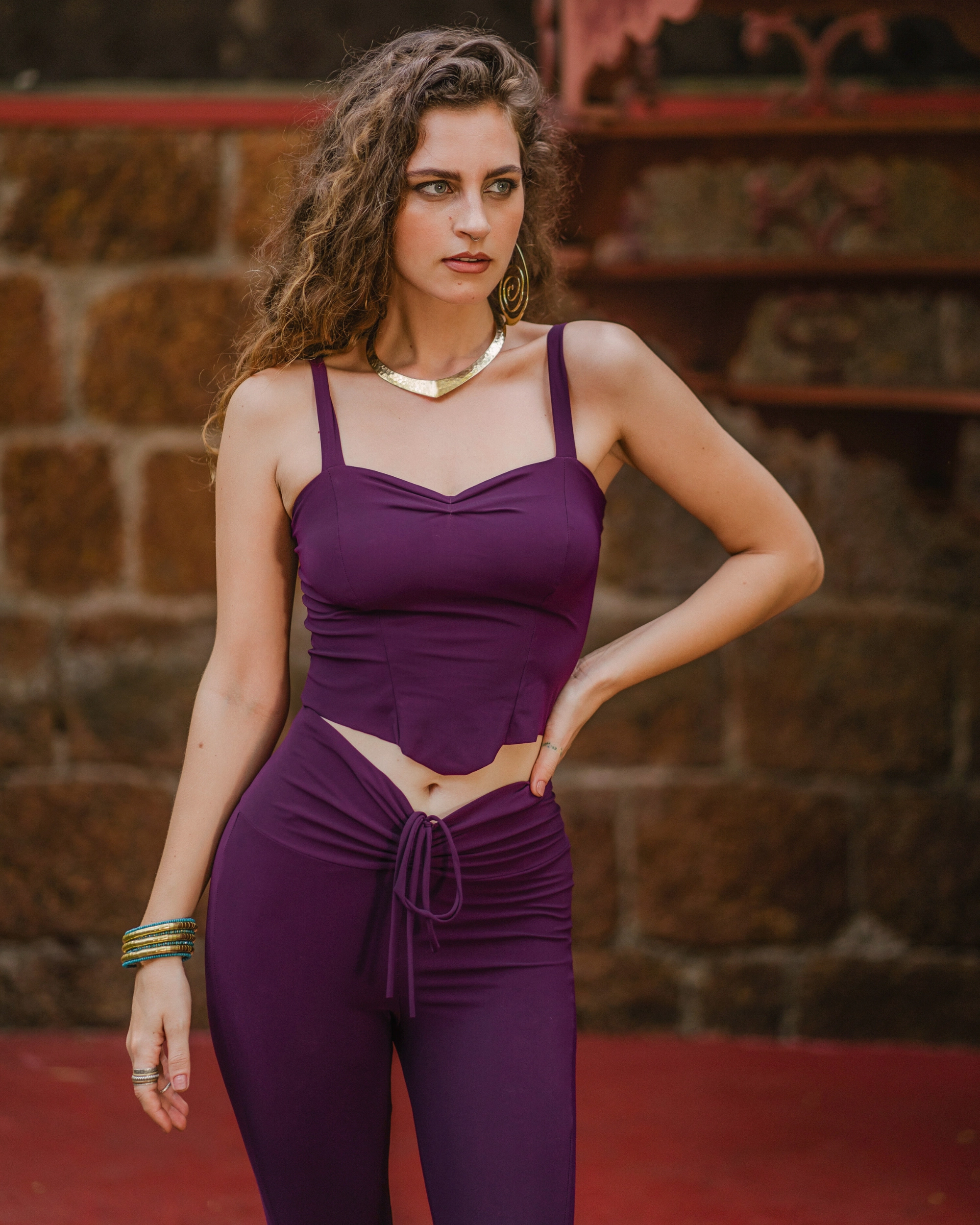 Wholesale - "NILAYA" Yoga Tank Top in Purple Color, Sexy Yoga Clothes